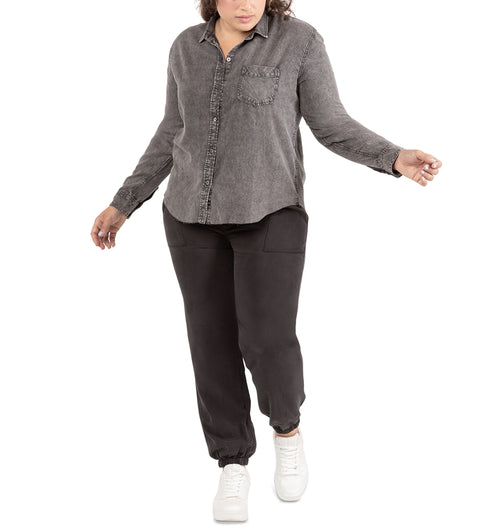 Black Tape Plus Size Button Up Shirt